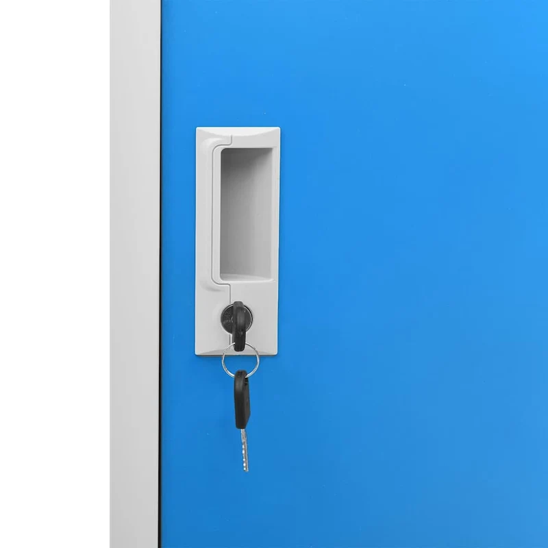 Locker Cabinets 2 pcs Light Grey and Blue 90x45x92,5 cm Steel