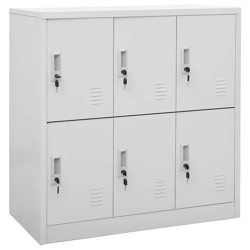 Locker Cabinets 2 pcs Light Grey 90x45x92,5 cm Steel
