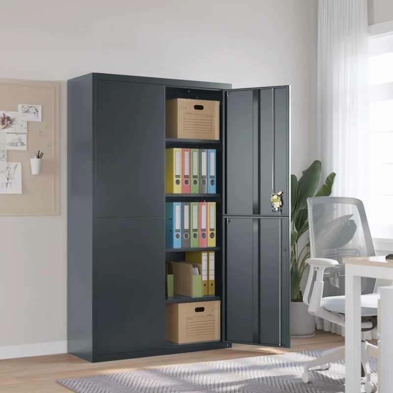 File Cabinet Anthracite 105x40x180 cm Steel