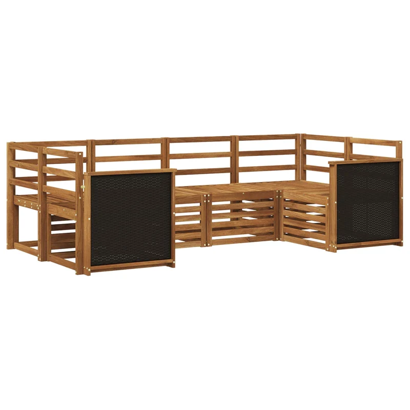 Outdoor Sofa Set 6 pcs Natural Solid Acacia Wood