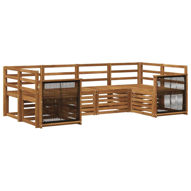 Outdoor Sofa Set 6 pcs Natural Solid Acacia Wood
