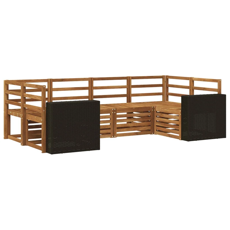 Outdoor Sofa Set 6 pcs Natural Solid Acacia Wood