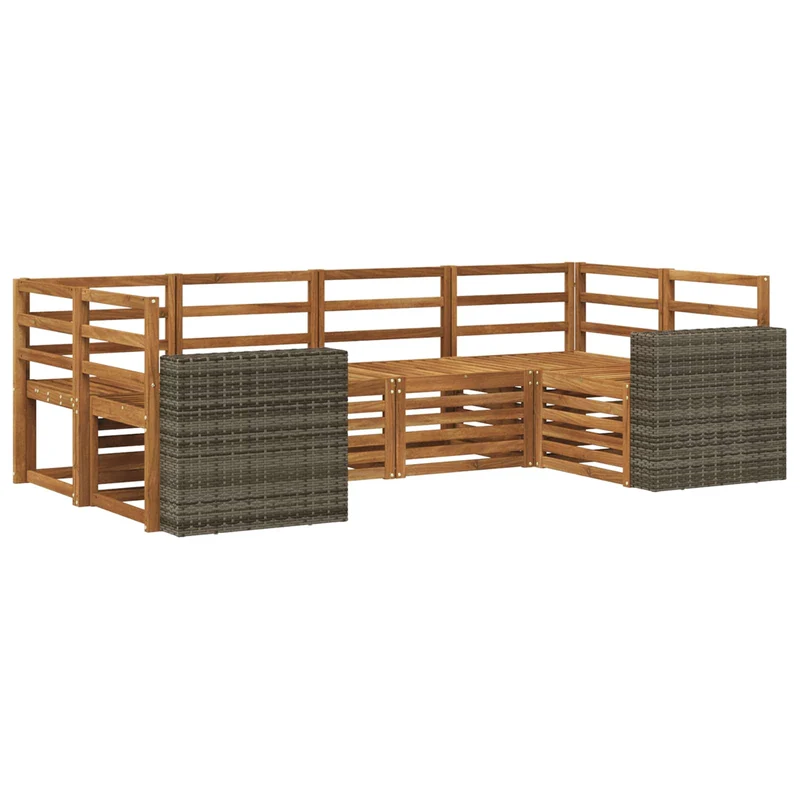 Outdoor Sofa Set 6 pcs Natural Solid Acacia Wood