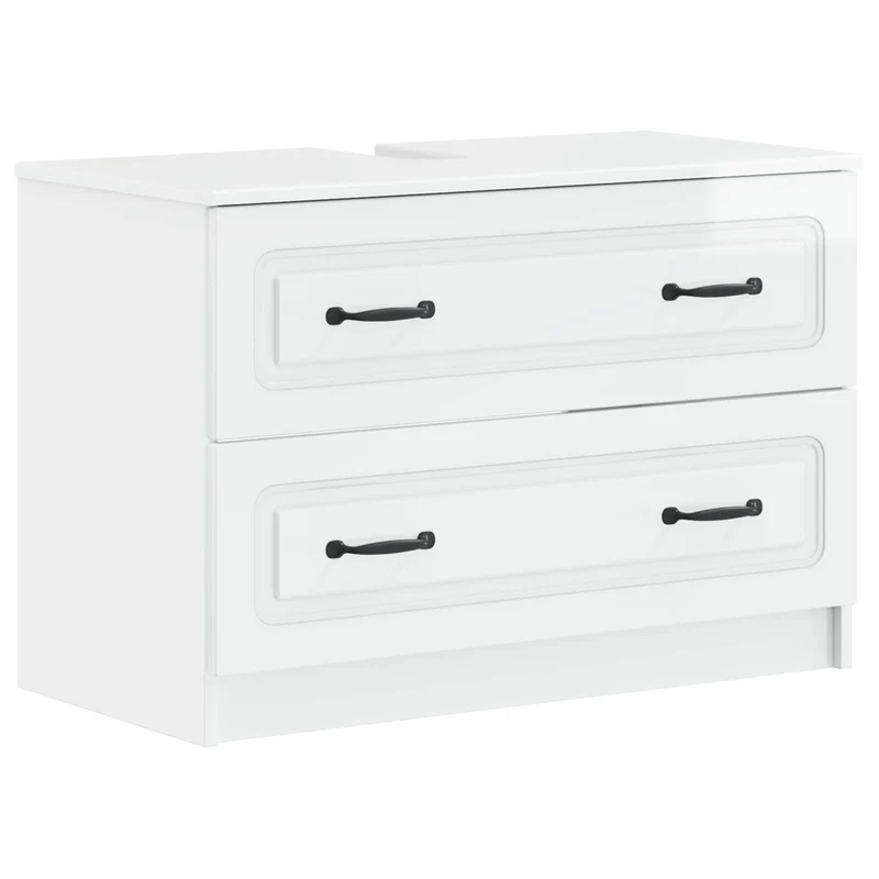 4 Piece Bathroom Cabinet Set UTRECHT High Gloss White