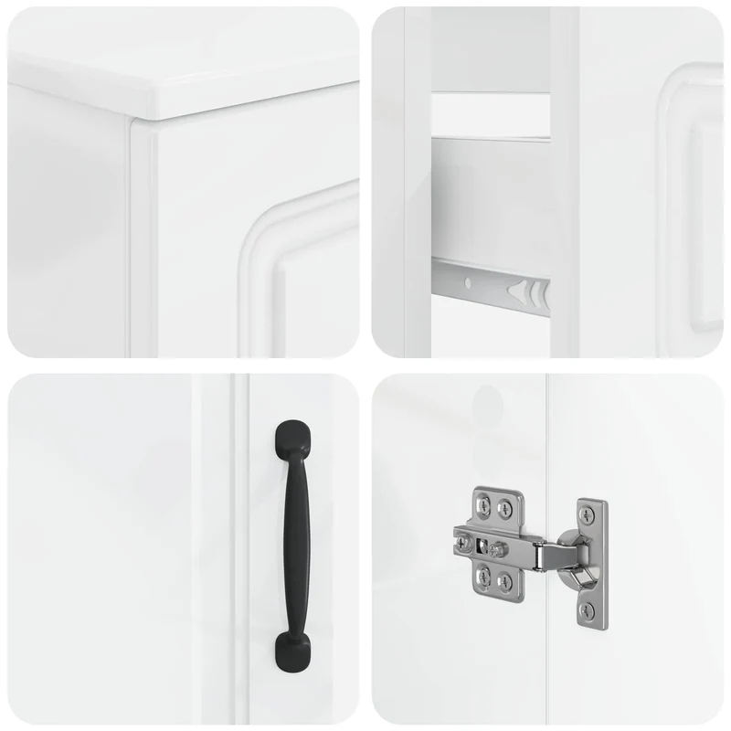 4 Piece Bathroom Cabinet Set UTRECHT High Gloss White