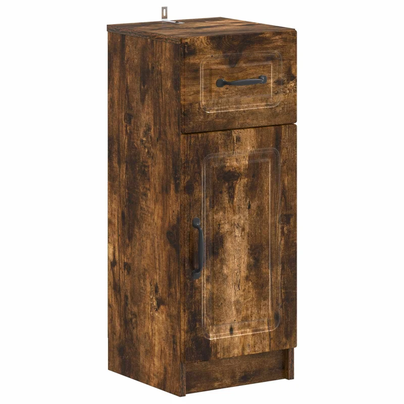 4 Piece Bathroom Cabinet Set UTRECHT Smoked Oak Engineered Wood