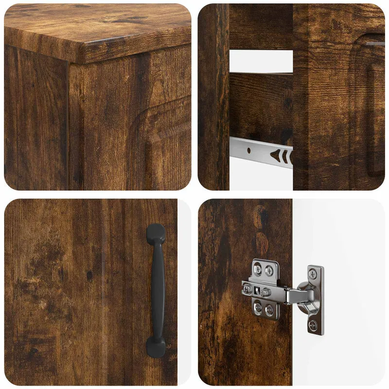 4 Piece Bathroom Cabinet Set UTRECHT Smoked Oak Engineered Wood