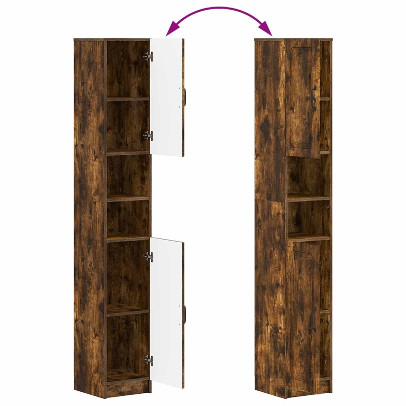4 Piece Bathroom Cabinet Set UTRECHT Smoked Oak Engineered Wood