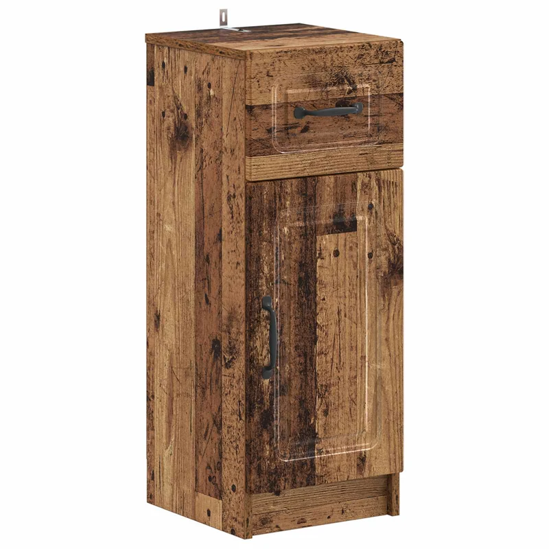 4 Piece Bathroom Cabinet Set UTRECHT Old Wood Engineered Wood