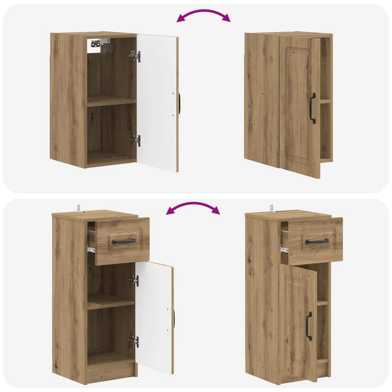 4 Piece Bathroom Cabinet Set UTRECHT Artisan Oak