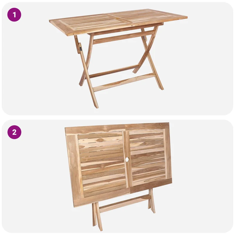 Garden Furniture Set 5 pcs Natural Solid Teak Wood