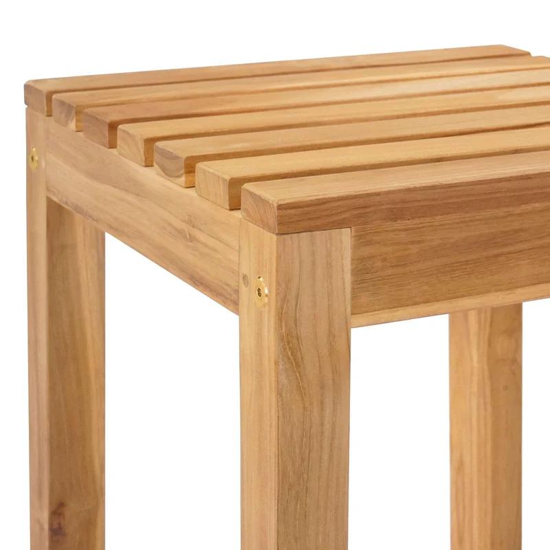 Outdoor Bar Set 3 pcs Untreated Solid Teak Wood