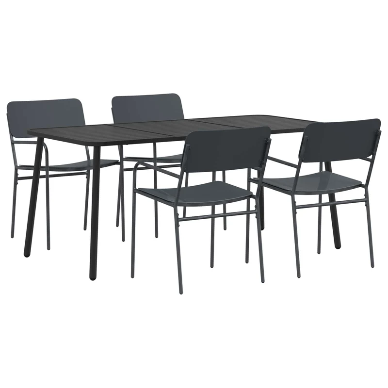 Dining Set 5 pcs Anthracite Steel