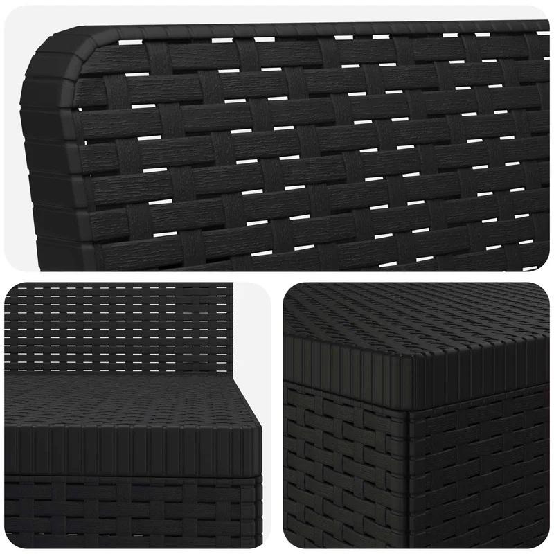 3-Seater Garden Sofa Rattan Look PP Anthracite
