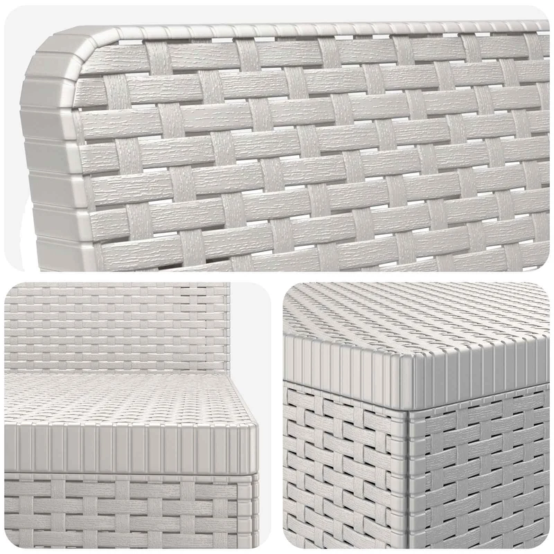 3-Seater Garden Sofa Rattan Look PP White
