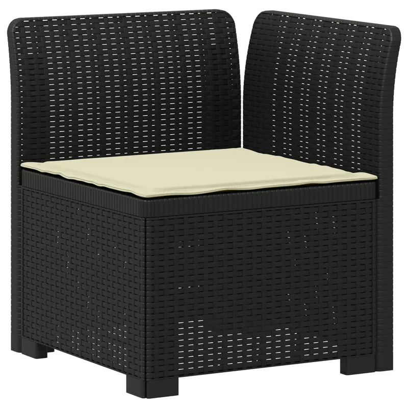 3-Seater Garden Sofa with Cushions Rattan Look PP Anthracite