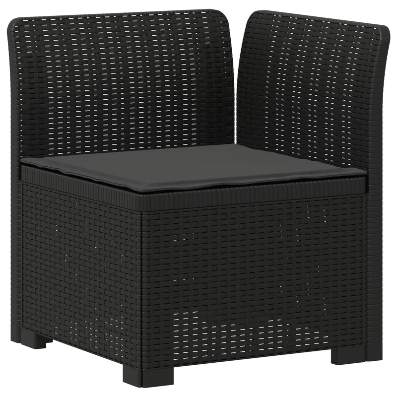 3-Seater Garden Sofa with Cushions Rattan Look PP Anthracite