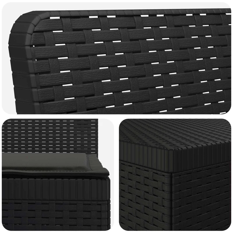 3-Seater Garden Sofa with Cushions Rattan Look PP Anthracite