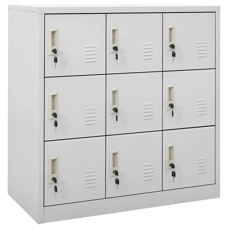 Locker Cabinets 2 pcs Light Grey 90x45x92,5 cm Steel