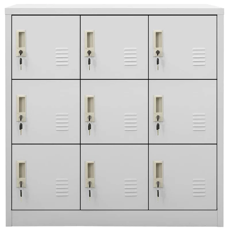 Locker Cabinets 2 pcs Light Grey 90x45x92,5 cm Steel