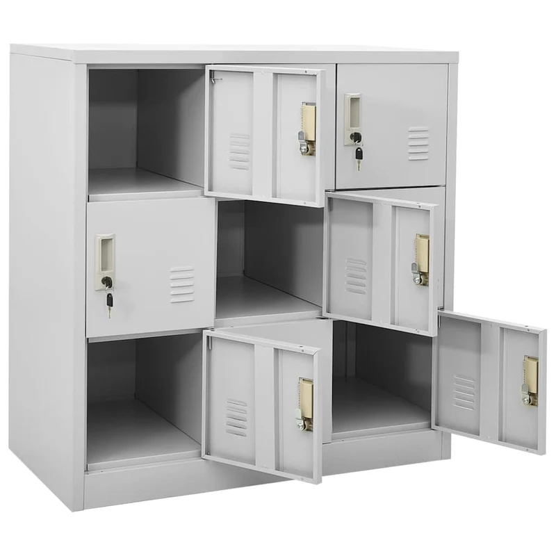 Locker Cabinets 2 pcs Light Grey 90x45x92,5 cm Steel