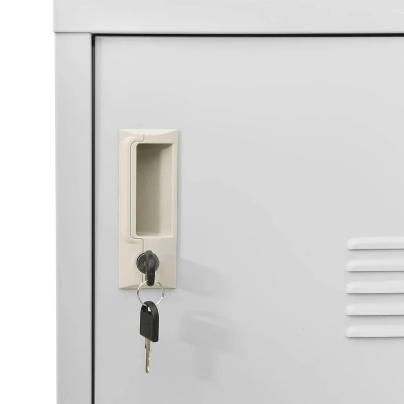 Locker Cabinets 2 pcs Light Grey 90x45x92,5 cm Steel