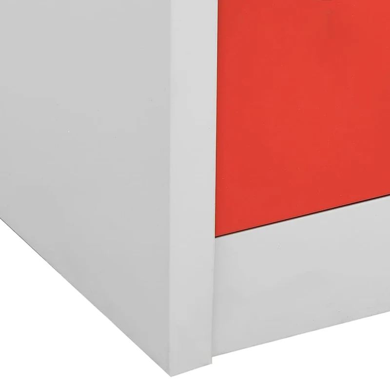 Locker Cabinets 2 pcs Light Grey and Red 90x45x92,5 cm Steel