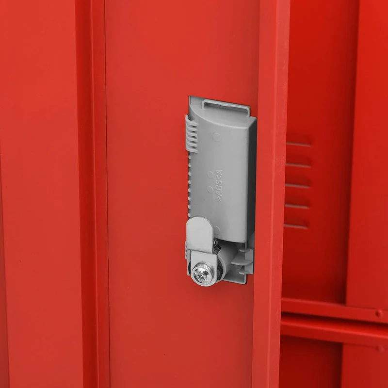 Locker Cabinets 2 pcs Light Grey and Red 90x45x92,5 cm Steel