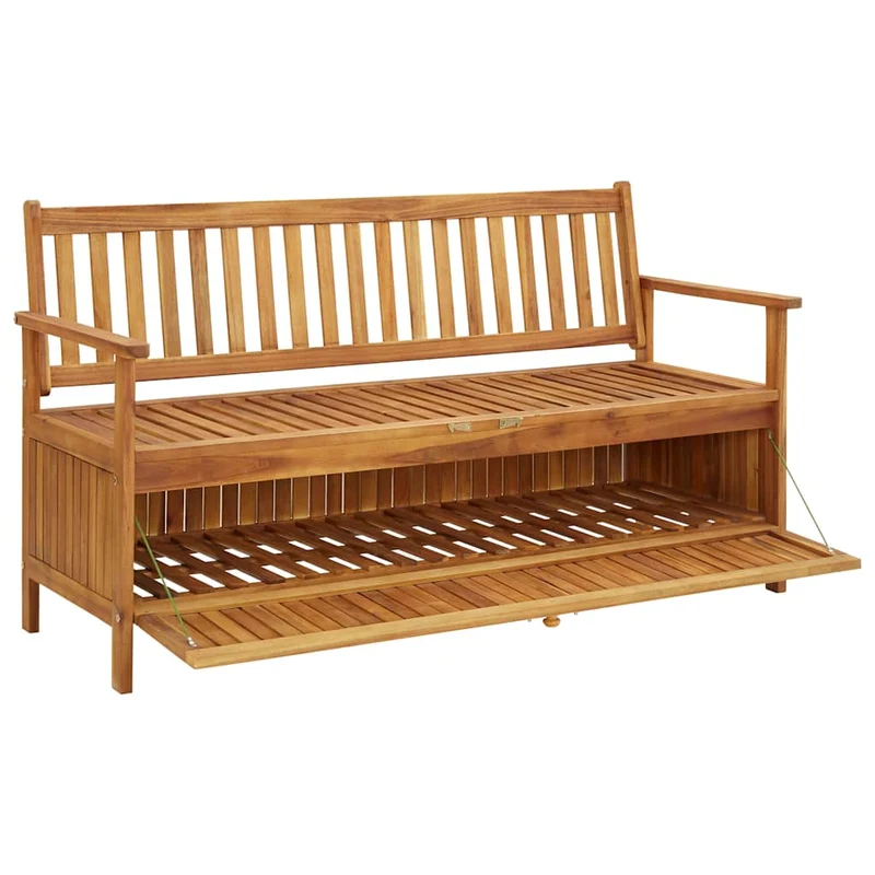 310280 vidaXL Garden Storage Bench 148 cm Solid Acacia Wood