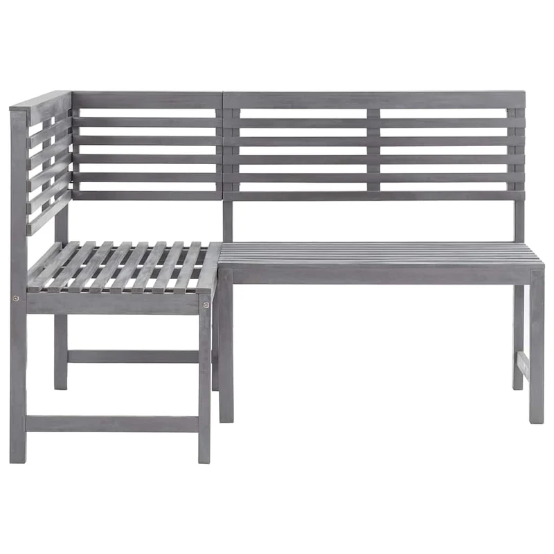 312423 vidaXL Garden Corner Bench Grey 140 cm Solid Acacia Wood