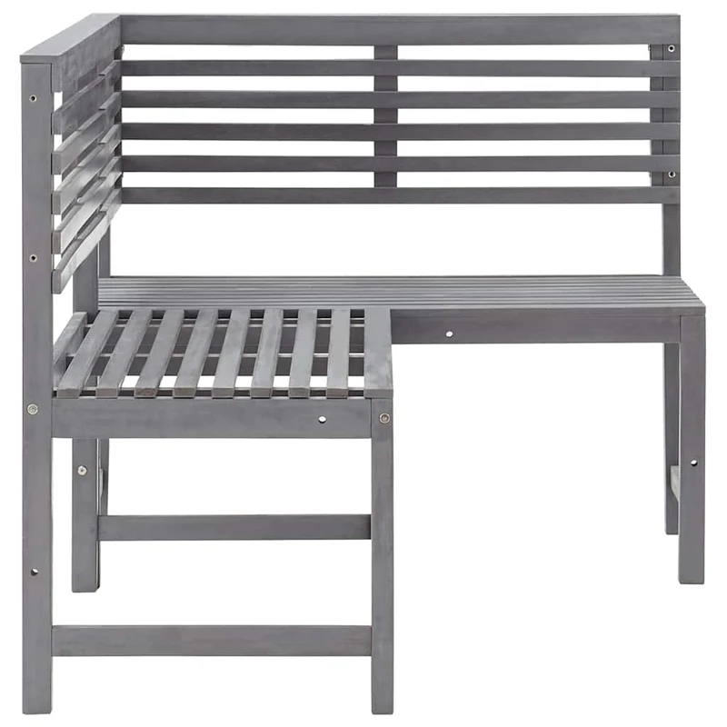 312423 vidaXL Garden Corner Bench Grey 140 cm Solid Acacia Wood
