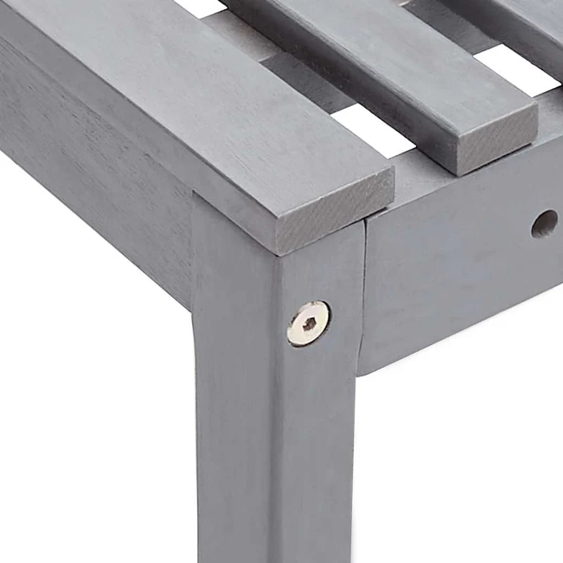 312423 vidaXL Garden Corner Bench Grey 140 cm Solid Acacia Wood