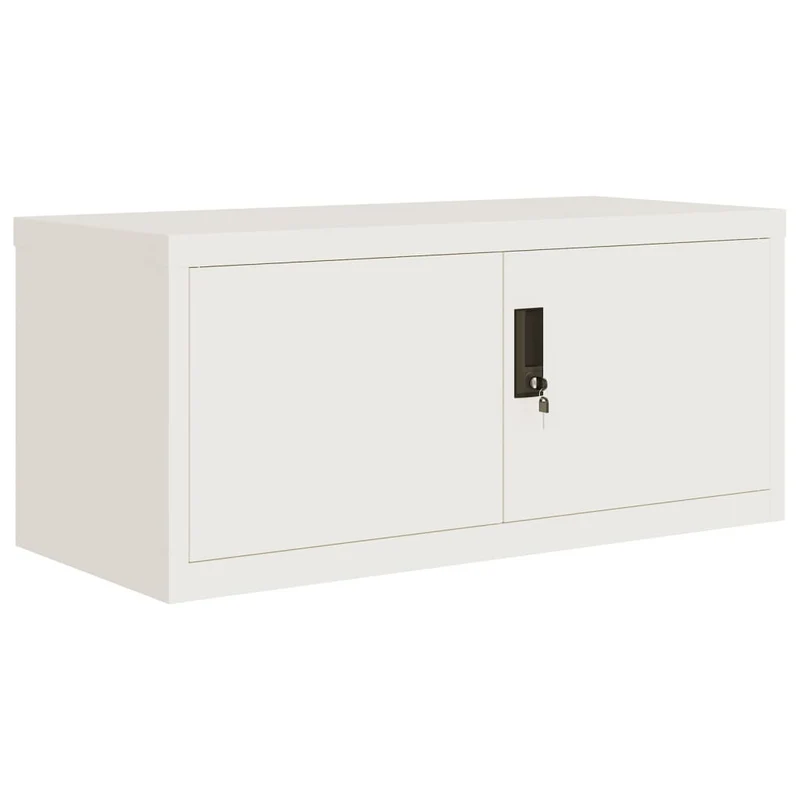 File Cabinet White 90x40x220 cm Steel