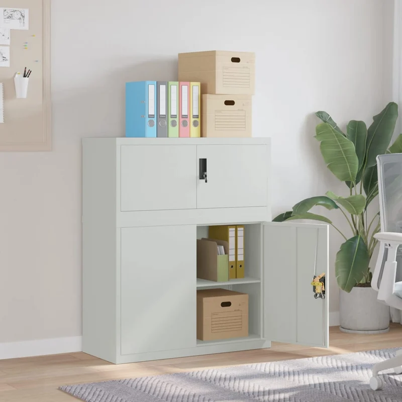 File Cabinet Light Grey 90x40x110 cm Steel