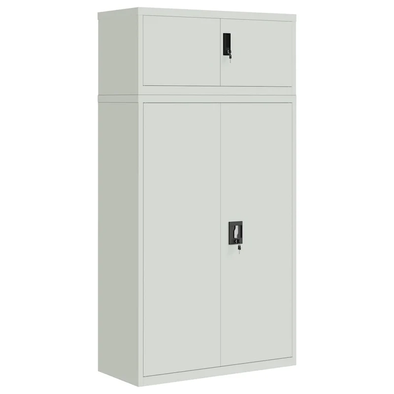 File Cabinet Light Grey 90x40x180 cm Steel