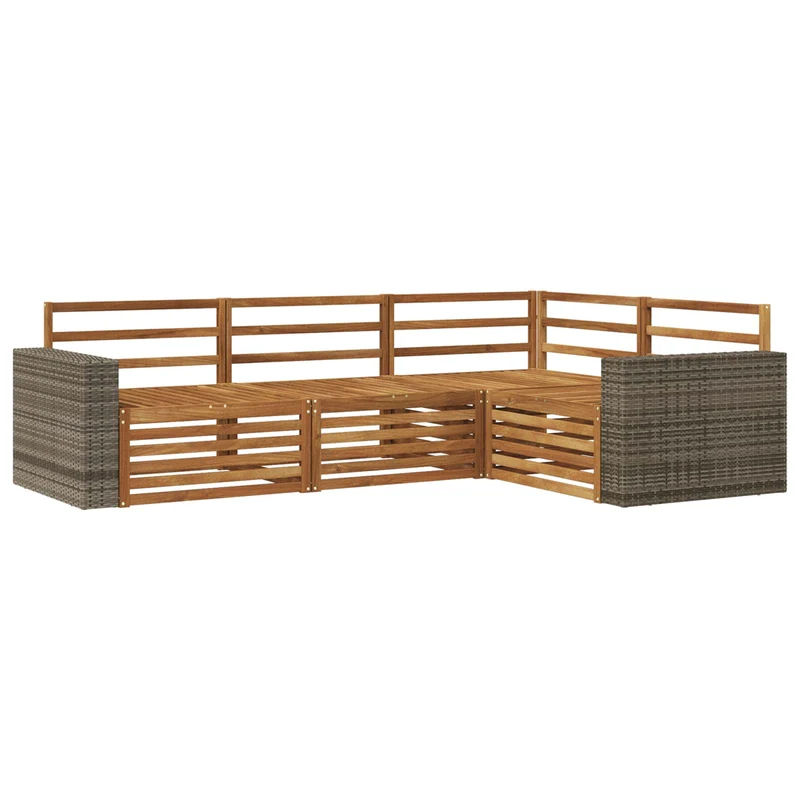 Outdoor Sofa Set 4 pcs Natural Solid Acacia Wood