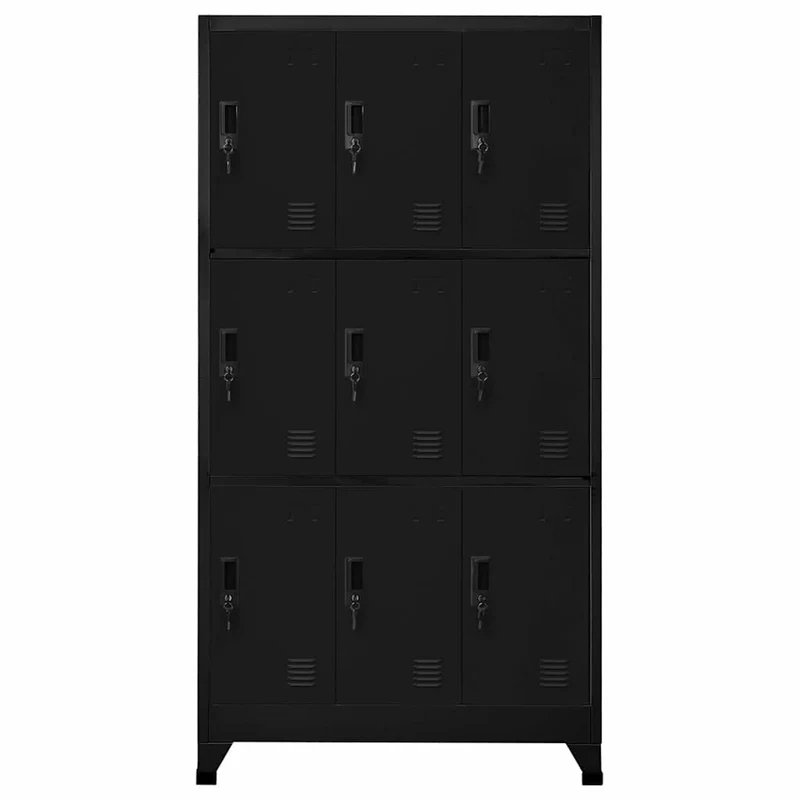 Locker Cabinet Black 90x45x180 cm Steel