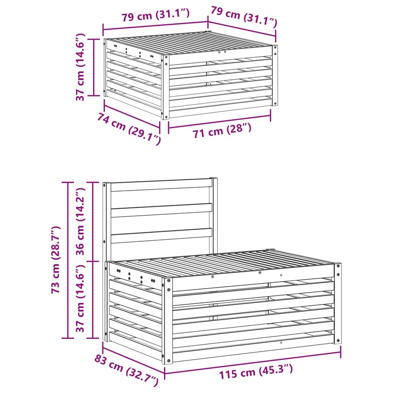 4 pcs Outdoor Sofa Set White