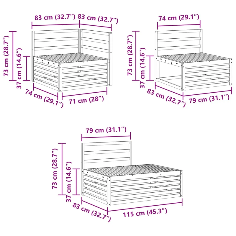 5 pcs Outdoor Sofa Set White