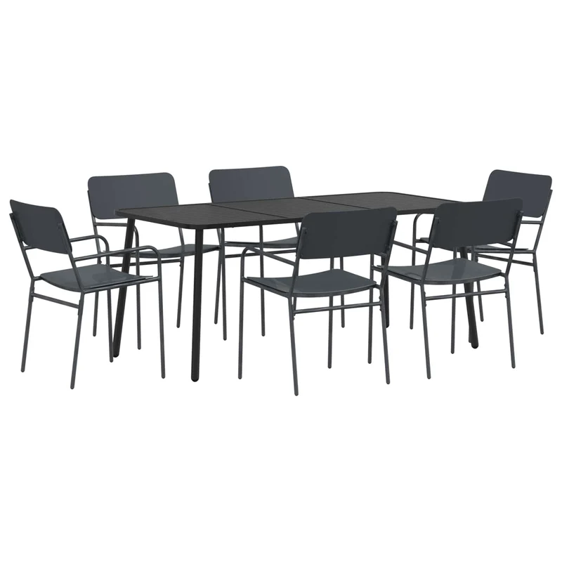 Dining Set 7 pcs Anthracite Steel
