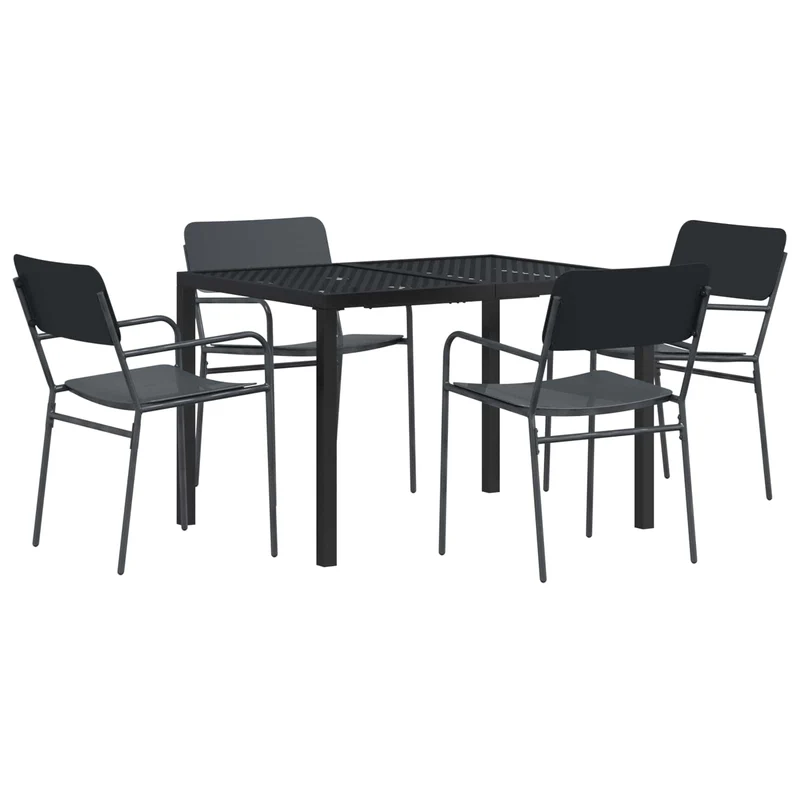 Outdoor Furniture Set 5 pcs Anthracite Steel