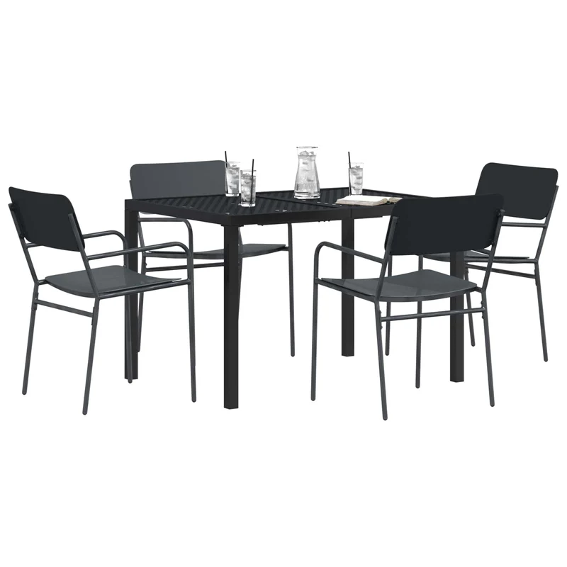 Outdoor Furniture Set 5 pcs Anthracite Steel