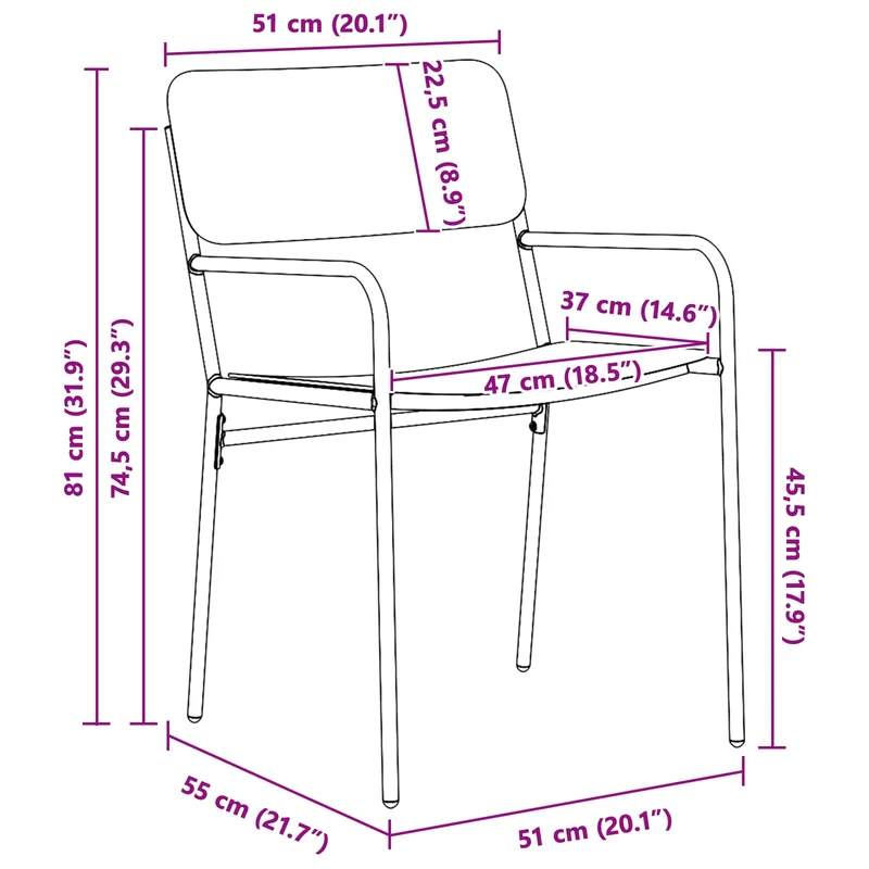Outdoor Furniture Set 5 pcs Anthracite Steel
