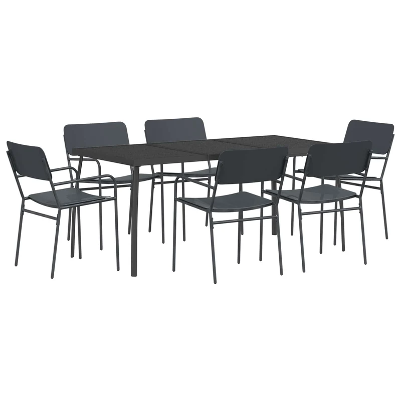Dining Set 7 pcs Anthracite Steel