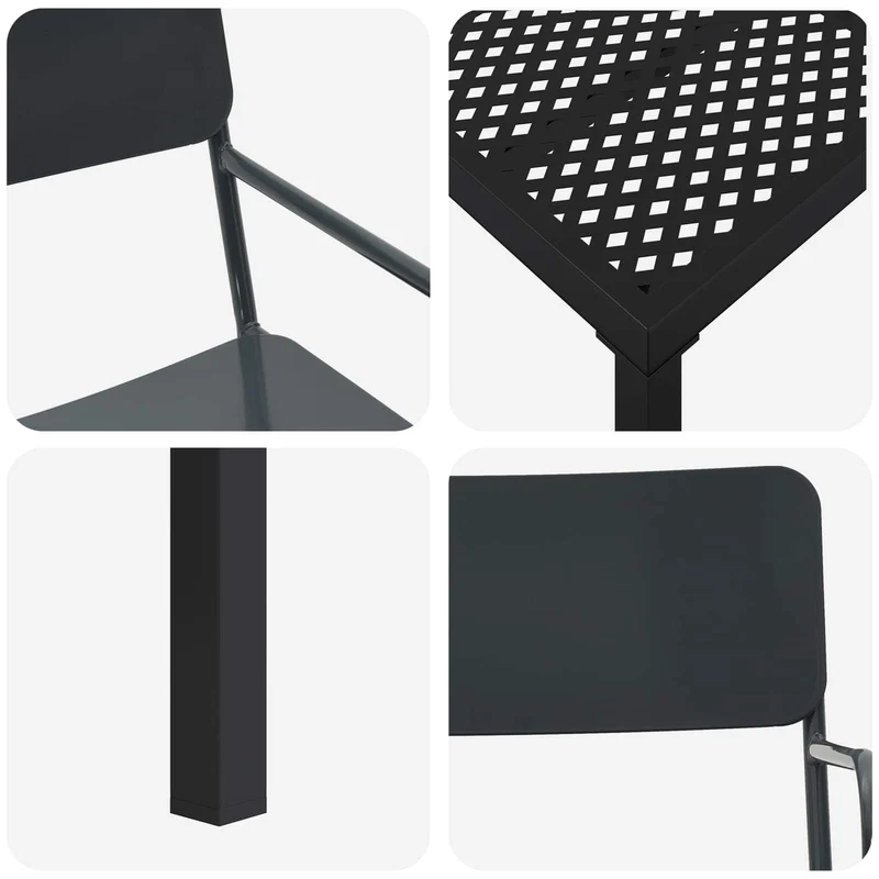 Outdoor Furniture Set 7 pcs Anthracite Steel