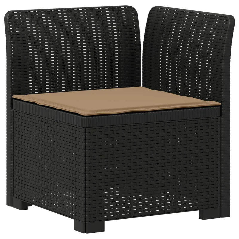 3-Seater Garden Sofa with Cushions Rattan Look PP Anthracite