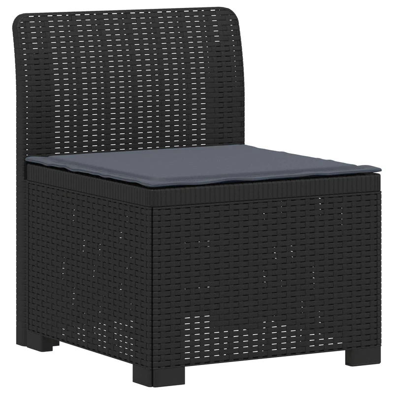 3-Seater Garden Sofa with Cushions Rattan Look PP Anthracite