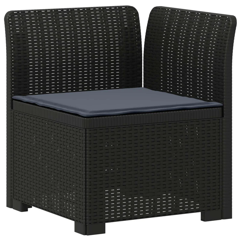 3-Seater Garden Sofa with Cushions Rattan Look PP Anthracite