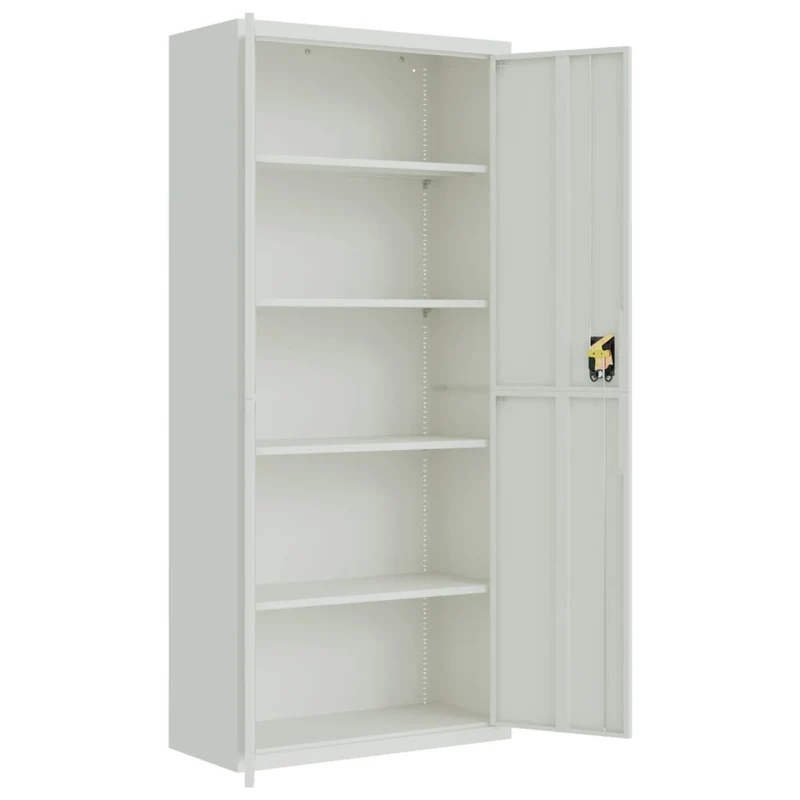 File Cabinet Light Grey 90x40x240 cm Steel