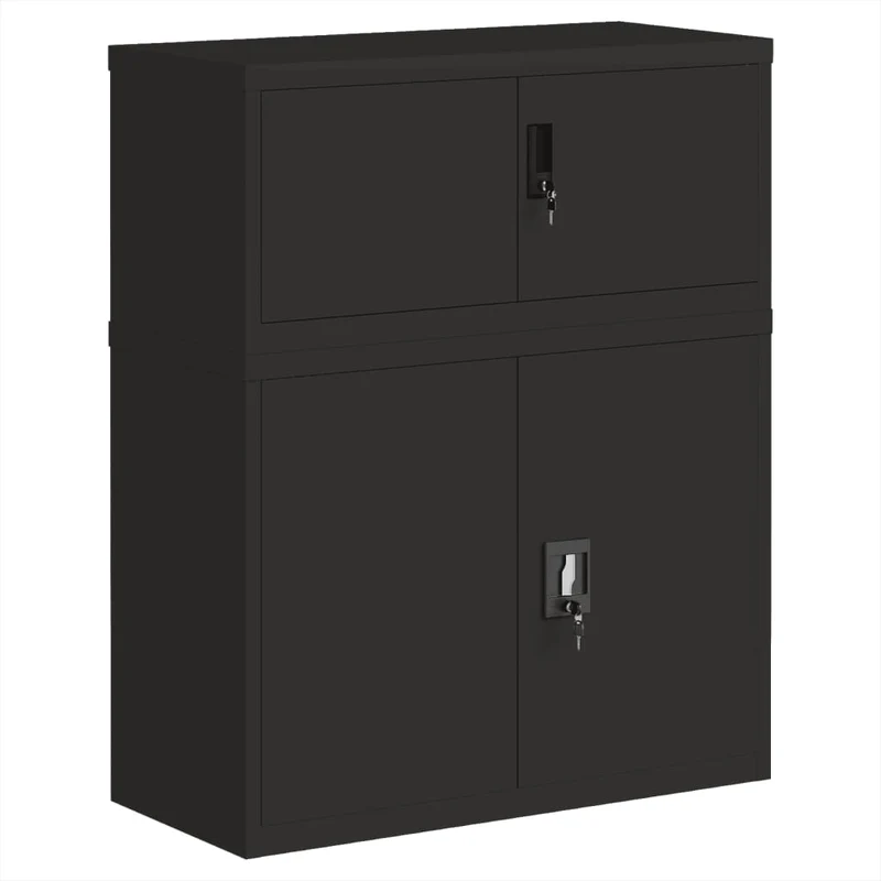 File Cabinet Black 90x40x110 cm Steel